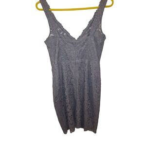Davids Bridal Gray Lace Sheath Dress V-Neck Sleeveless Cocktail Size 10